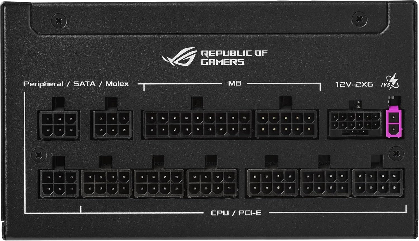 ASUS ROG Strix 1200W Platinum (Fully Modular Power Supply, 80 Plus Platinum Certified, ATX 3.1, GaN MOSFET, GPU-First Intelligent Voltage Stabilizer, 10-Year Warranty)