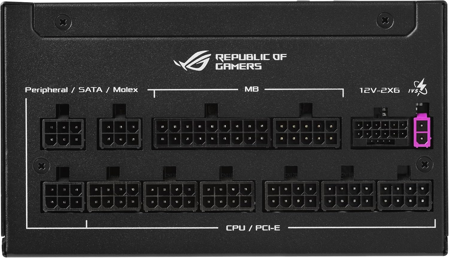 ASUS ROG Strix 1200W Platinum (Fully Modular Power Supply, 80 Plus Platinum Certified, ATX 3.1, GaN MOSFET, GPU-First Intelligent Voltage Stabilizer, 10-Year Warranty)
