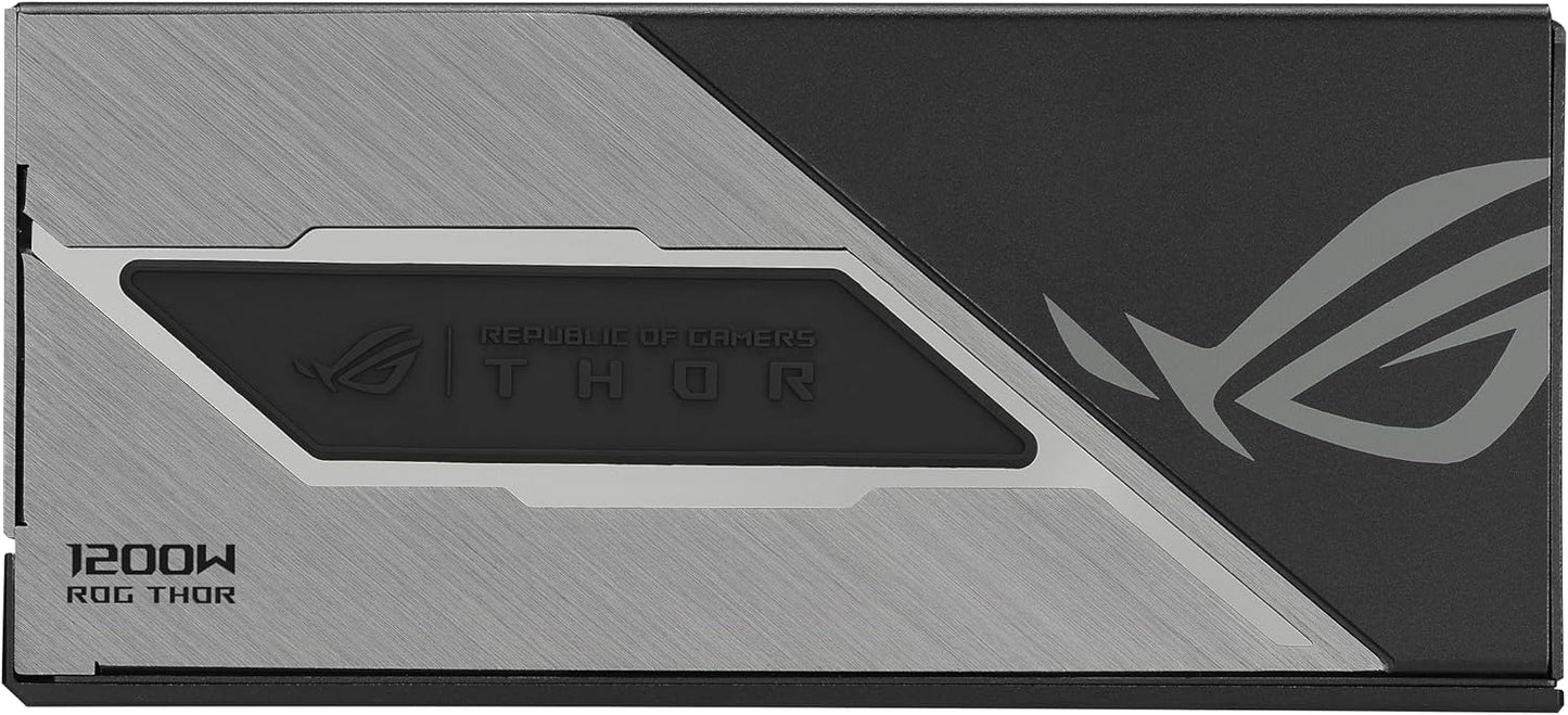 ASUS ROG Thor 1200W Platinum III PSU (80 Plus Platinum Certified, ATX 3.1, GaN MOSFET, GPU-First Intelligent Voltage Stabilizer, Magnetic OLED Display, Turbo Mode, 10-Year Warranty)