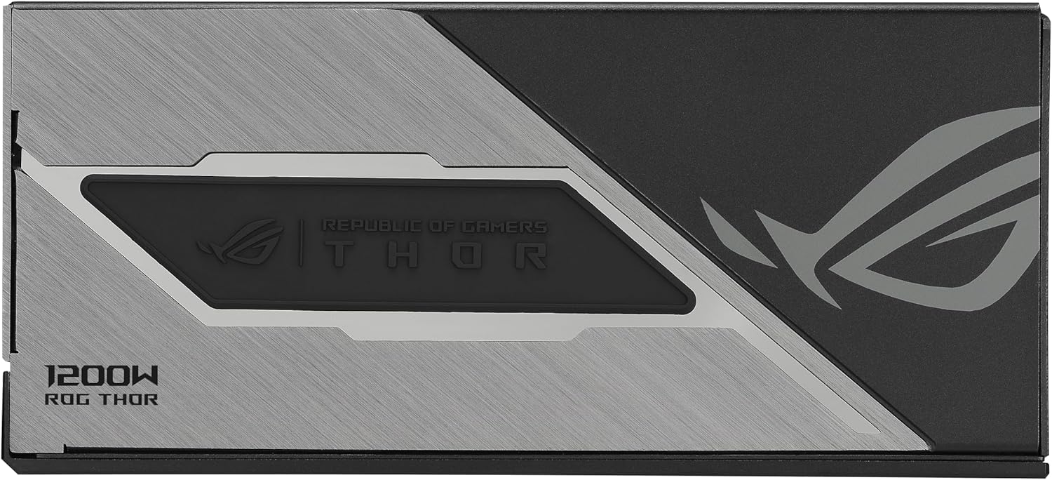 ASUS ROG Thor 1200W Platinum III PSU (80 Plus Platinum Certified, ATX 3.1, GaN MOSFET, GPU-First Intelligent Voltage Stabilizer, Magnetic OLED Display, Turbo Mode, 10-Year Warranty)