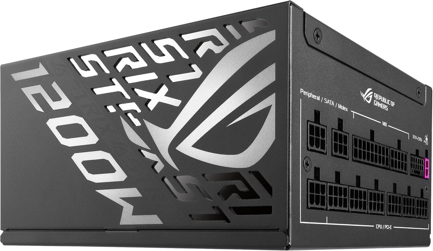 ASUS ROG Strix 1200W Platinum (Fully Modular Power Supply, 80 Plus Platinum Certified, ATX 3.1, GaN MOSFET, GPU-First Intelligent Voltage Stabilizer, 10-Year Warranty)