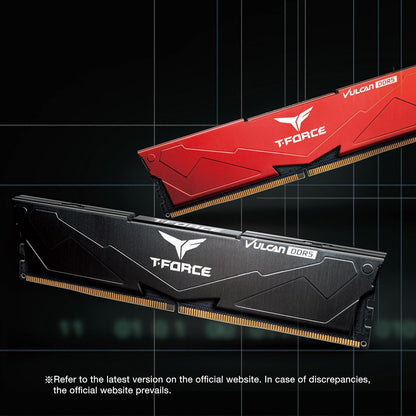 TEAMGROUP T-Force Vulcan DDR5 32GB (2x16GB) 6000MHz (PC5-48000) CL38 Desktop Memory Module Ram (Black) for Chipset 600 700 Series XMP 3.0 Ready - FLBD532G6000HC38ADC01