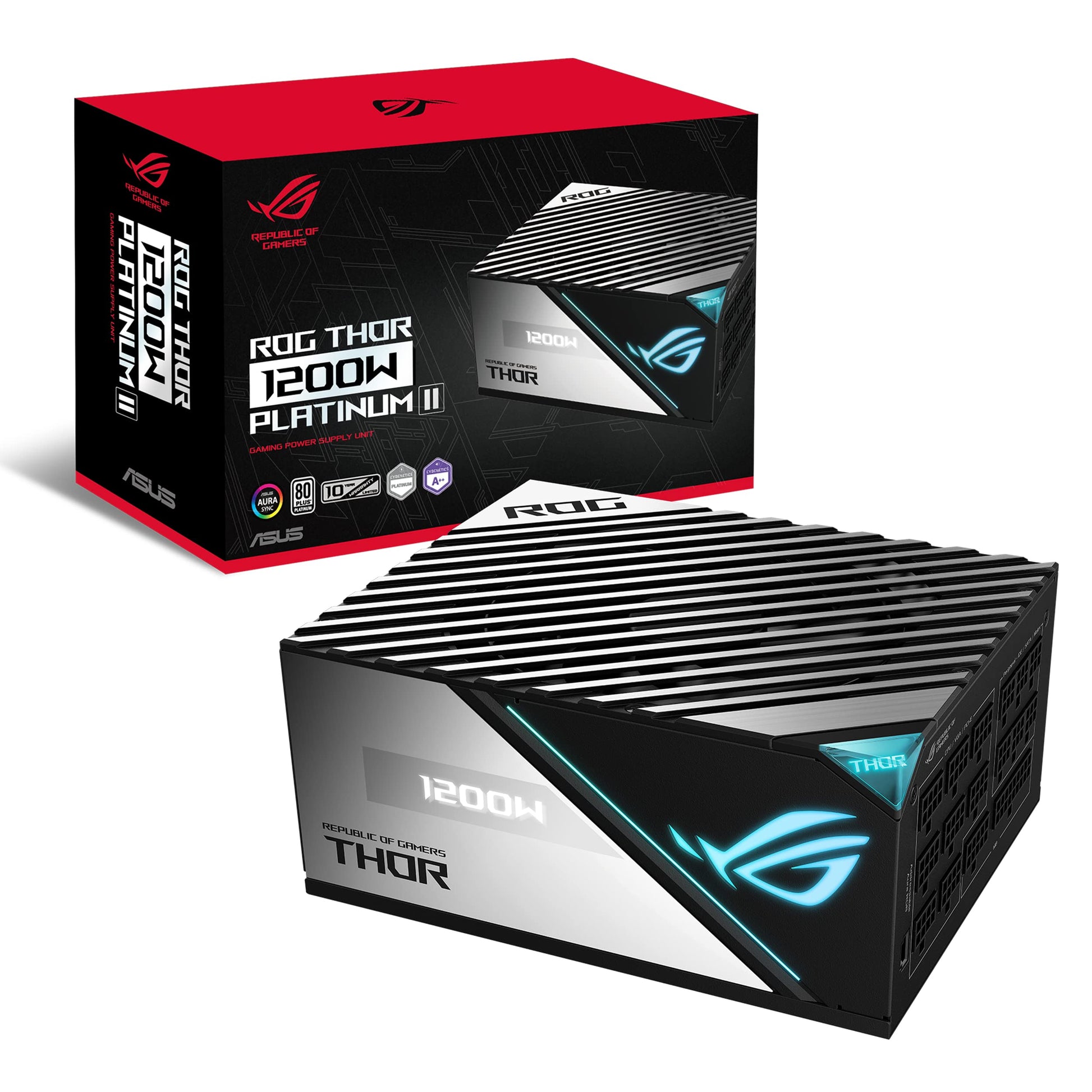 ASUS ROG Thor 1200W Platinum III PSU (80 Plus Platinum Certified, ATX 3.1, GaN MOSFET, GPU-First Intelligent Voltage Stabilizer, Magnetic OLED Display, Turbo Mode, 10-Year Warranty)