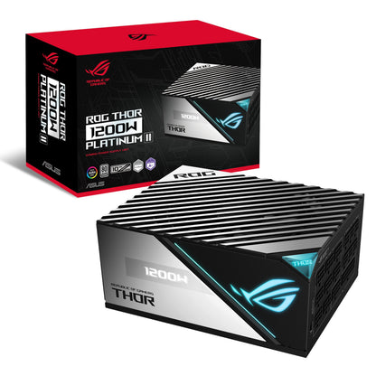 ASUS ROG Thor 1200W Platinum III PSU (80 Plus Platinum Certified, ATX 3.1, GaN MOSFET, GPU-First Intelligent Voltage Stabilizer, Magnetic OLED Display, Turbo Mode, 10-Year Warranty)