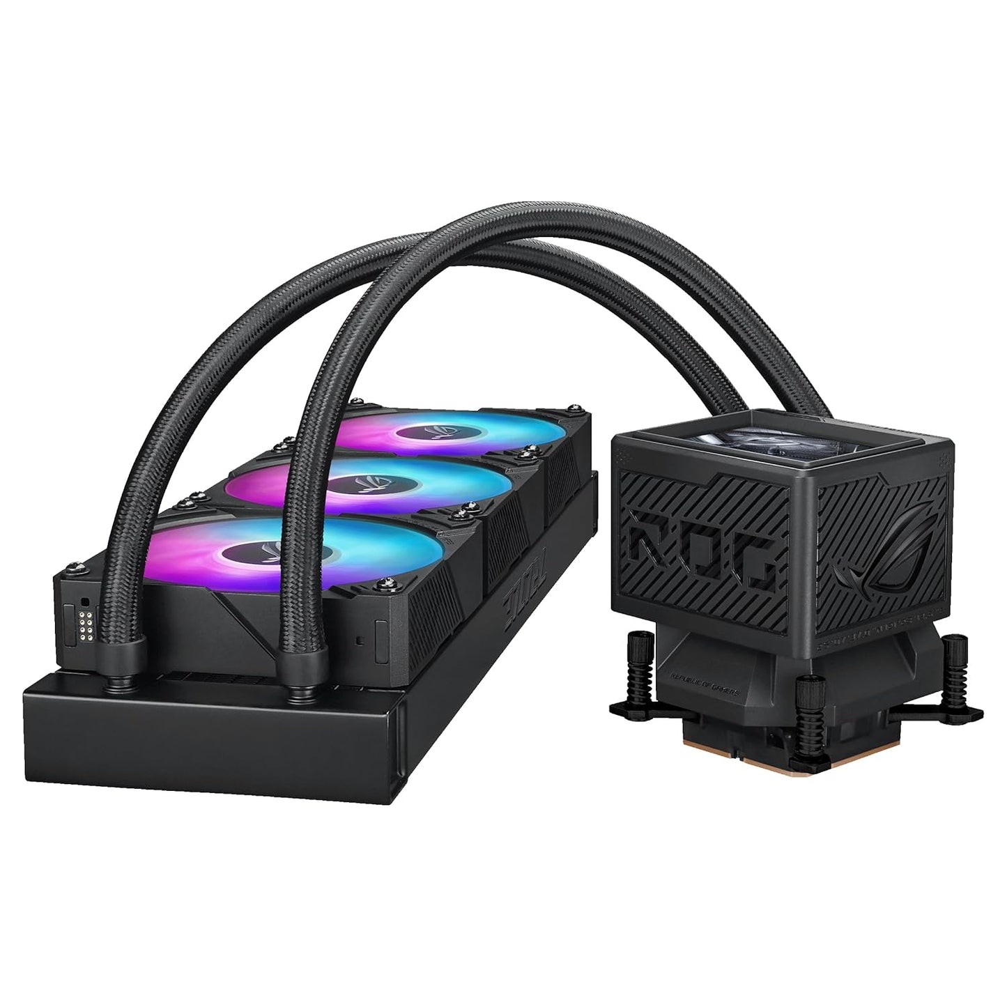 ASUS ROG RYUJIN III 360 ARGB EXTREME all-in-one AIO CPU liquid cooler, AMD Ryzen 9000 & Intel® Core™ Ultra Ready, Asetek Gen8 V2 pump; high airflow static pressure magnetic fans; customizable 3.5" LCD
