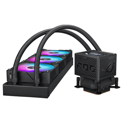 ASUS ROG RYUJIN III 360 ARGB EXTREME all-in-one AIO CPU liquid cooler, AMD Ryzen 9000 & Intel® Core™ Ultra Ready, Asetek Gen8 V2 pump; high airflow static pressure magnetic fans; customizable 3.5" LCD