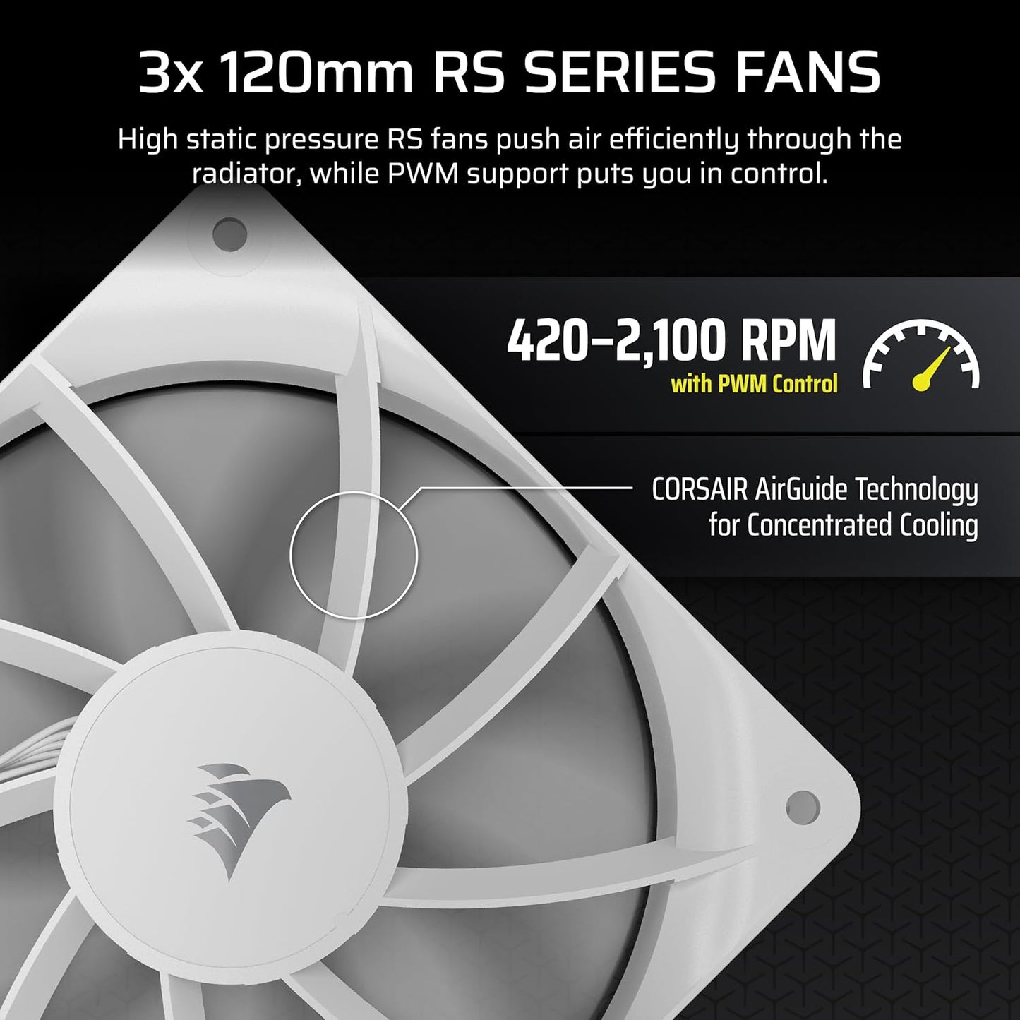 CORSAIR Nautilus 360 RS LCD Liquid CPU Cooler – 2.1" IPS LCD Screen, 360mm AIO, Low-Noise, Daisy-Chain, Intel LGA 1851/1700, AMD AM5/AM4 – 3X RS120 Fans Included – White