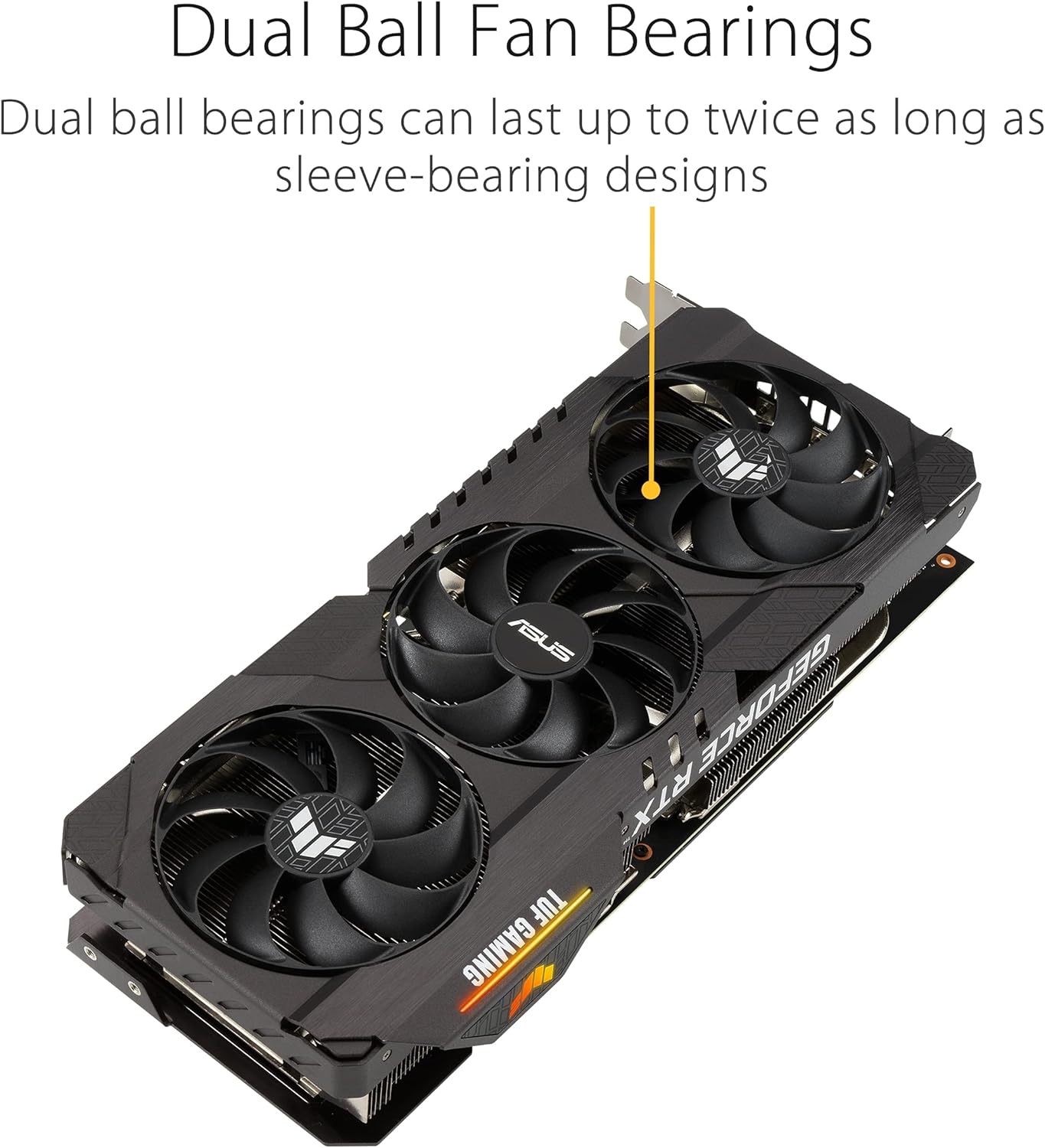 ASUS TUF Gaming NVIDIA GeForce RTX 3070 Ti OC Edition Graphics Card (PCIe 4.0, 8GB GDDR6X, HDMI 2.1, DisplayPort 1.4a, Dual Ball Fan Bearings, Military-Grade Certification, GPU Tweak II) (Renewed)