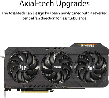 ASUS TUF Gaming NVIDIA GeForce RTX 3090 OC Edition Graphics Card- PCIe 4.0, 24GB GDDR6X, HDMI 2.1, DisplayPort 1.4a, Dual Ball Fan Bearings (Renewed)