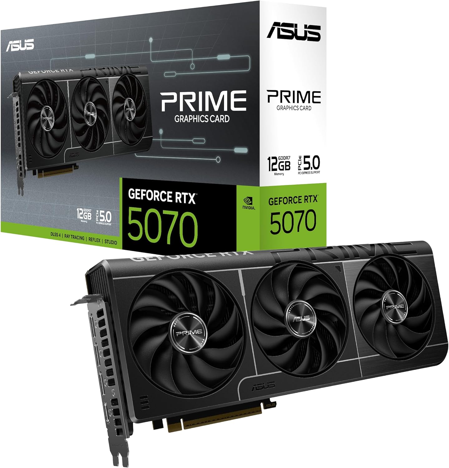 ASUS The SFF-Ready Prime GeForce RTX™ 5070 12GB GDDR7 Graphics Card (PCIe® 5.0, 12GB GDDR7, HDMI®/DP 2.1, 2.5-Slot, Axial-tech Fans, Dual BIOS) (Renewed)
