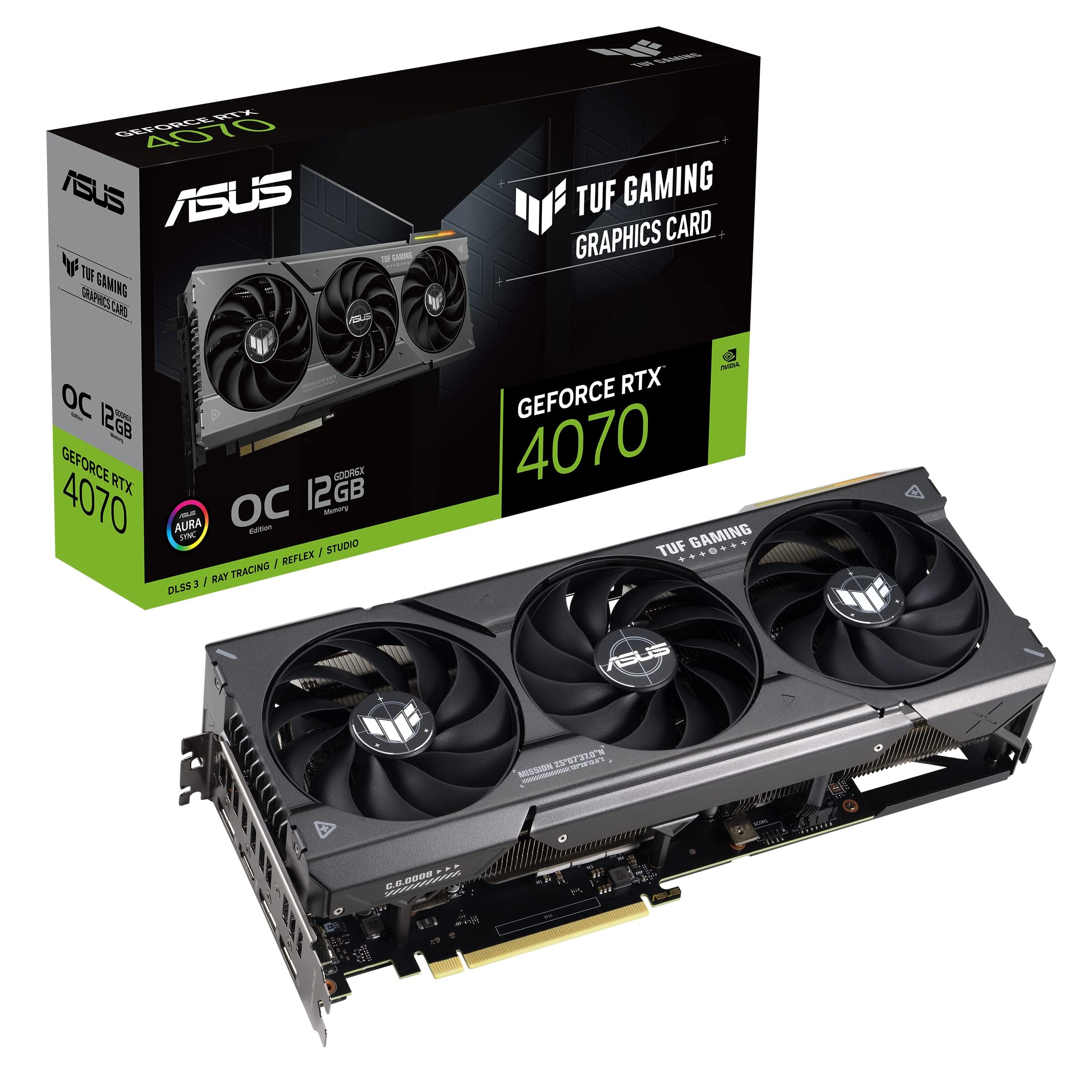 ASUS TUF Gaming NVIDIA GeForce RTX 5070 12GB GDDR7 OC Edition Graphics Card, (PCIe 5.0, HDMI/DP 2.1, 3.125-Slot, Military-Grade Components, Protective PCB Coating, Axial-tech Fans), 3 Year Warranty