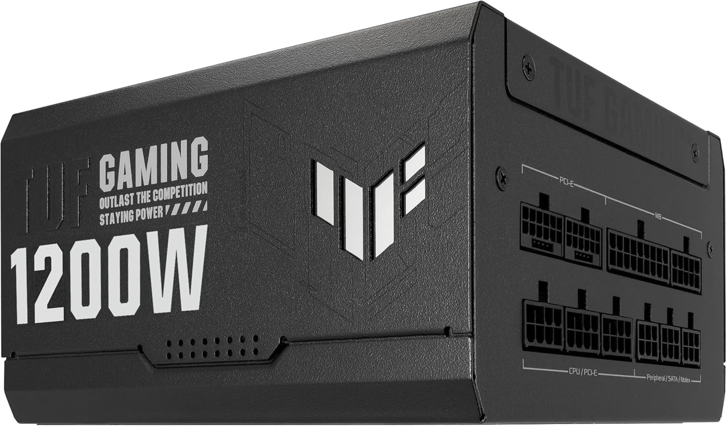 ASUS TUF Gaming 1200W Gold (1200 Watt, ATX 3.0 Compatible Fully Modular Power Supply, 80+ Gold Certified, Military-Grade Components, Dual Ball Bearing, Axial-tech Fan, PCB Coating, 10 Year Warranty)