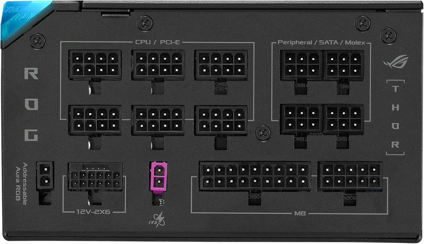 ASUS ROG Thor 1200W Platinum III PSU (80 Plus Platinum Certified, ATX 3.1, GaN MOSFET, GPU-First Intelligent Voltage Stabilizer, Magnetic OLED Display, Turbo Mode, 10-Year Warranty)