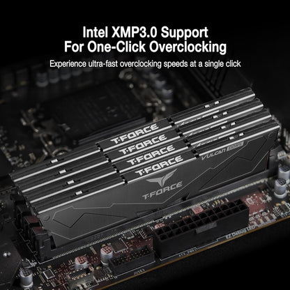 TEAMGROUP T-Force Vulcan DDR5 32GB (2x16GB) 6000MHz (PC5-48000) CL38 Desktop Memory Module Ram (Black) for Chipset 600 700 Series XMP 3.0 Ready - FLBD532G6000HC38ADC01