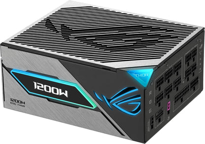 ASUS ROG Thor 1200W Platinum III PSU (80 Plus Platinum Certified, ATX 3.1, GaN MOSFET, GPU-First Intelligent Voltage Stabilizer, Magnetic OLED Display, Turbo Mode, 10-Year Warranty)