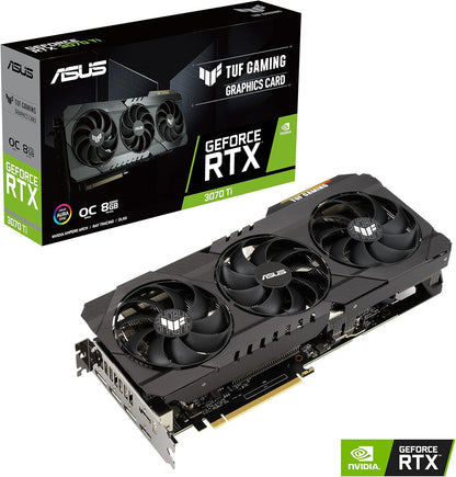 ASUS TUF Gaming NVIDIA GeForce RTX 3070 Ti OC Edition Graphics Card (PCIe 4.0, 8GB GDDR6X, HDMI 2.1, DisplayPort 1.4a, Dual Ball Fan Bearings, Military-Grade Certification, GPU Tweak II) (Renewed)