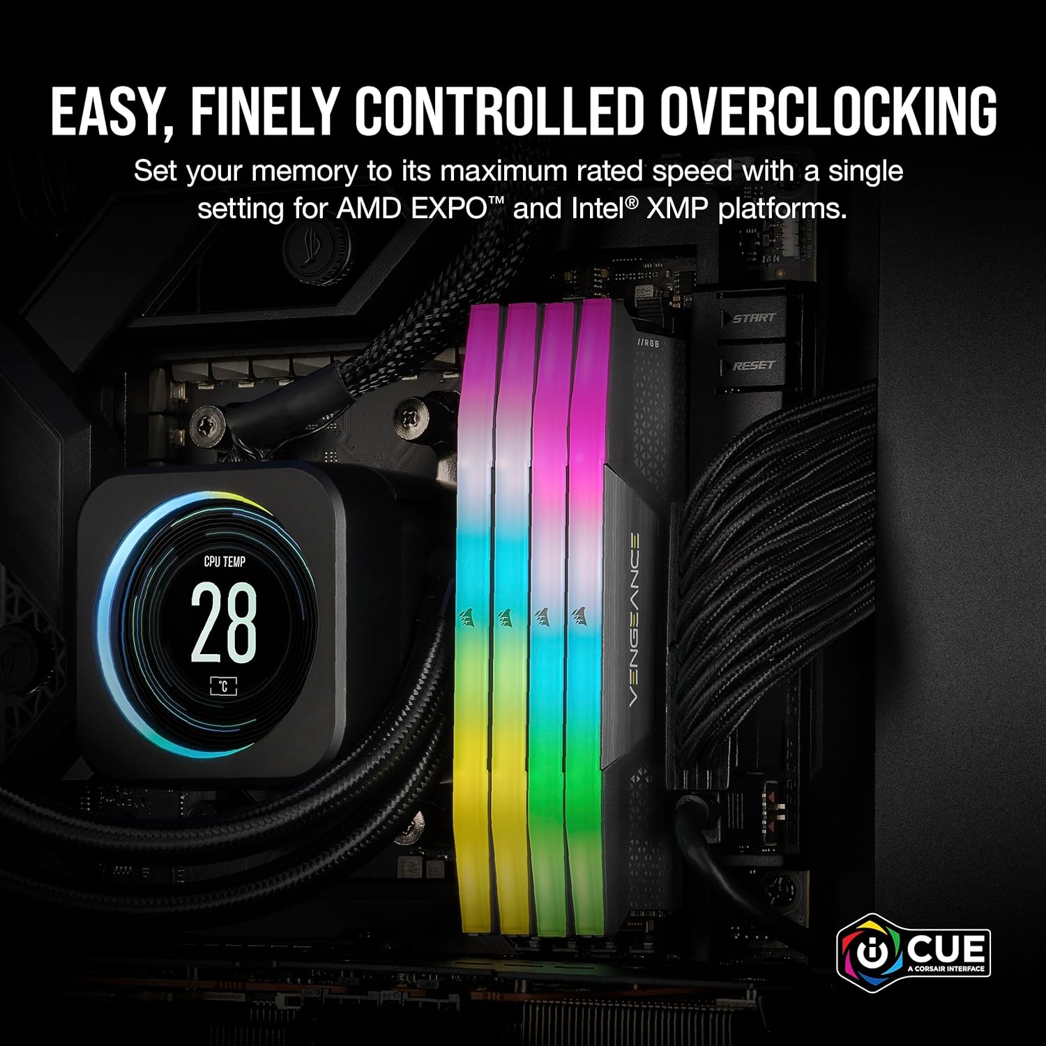 CORSAIR Vengeance RGB DDR5 32GB (2 x 16GB) Up to 6000MHz CL38-44-44-96 1.35V Intel XMP 3.0 AMD EXPO Computer Desktop Memory – Gray