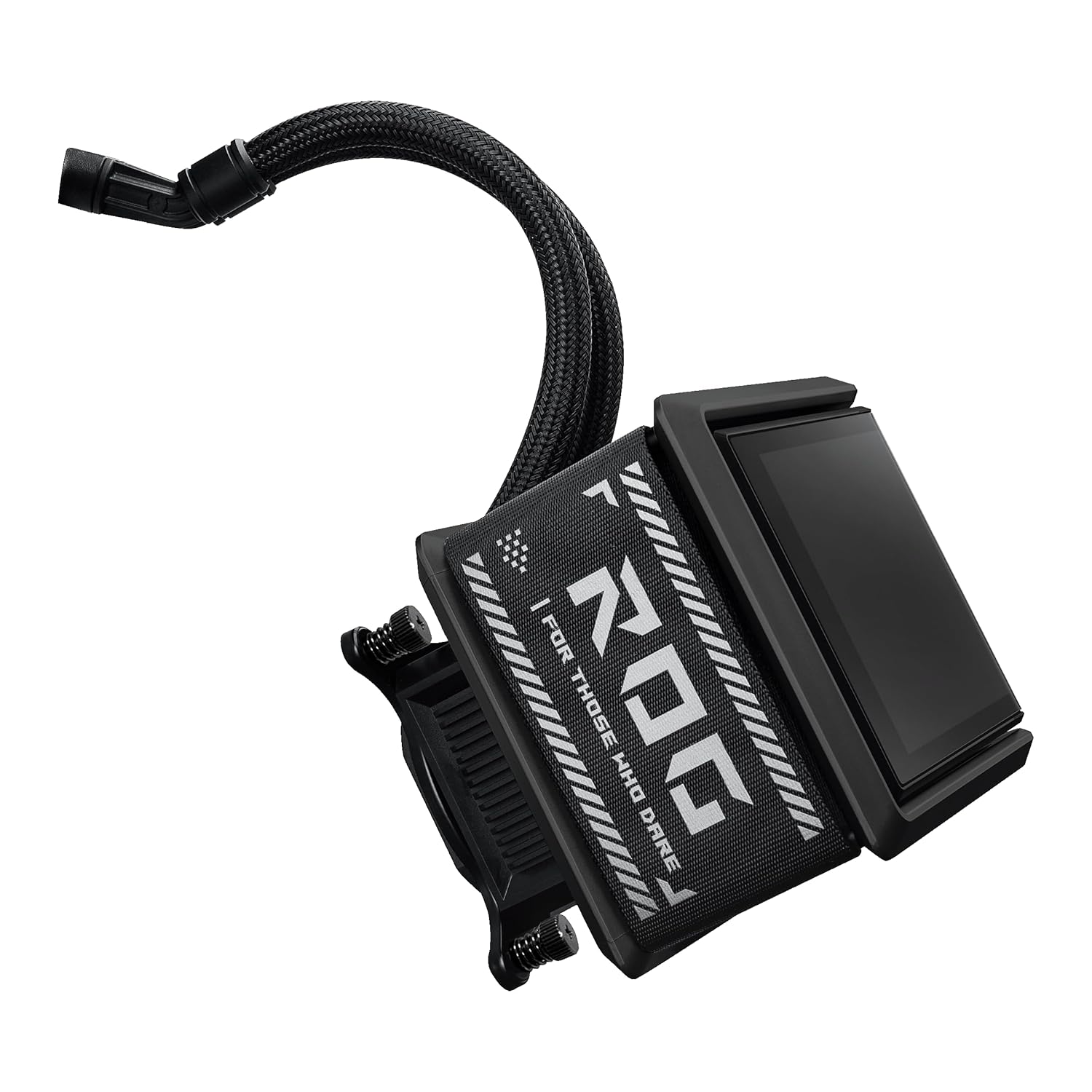 ASUS ROG RYUO IV SLC 360 ARGB All-in-one CPU Liquid Cooler with Shortened tubing maximizes a Clean Aesthetic, Curved 6.67-inch AMOLED Display Supports 3D-Effect Video or Customized System Information