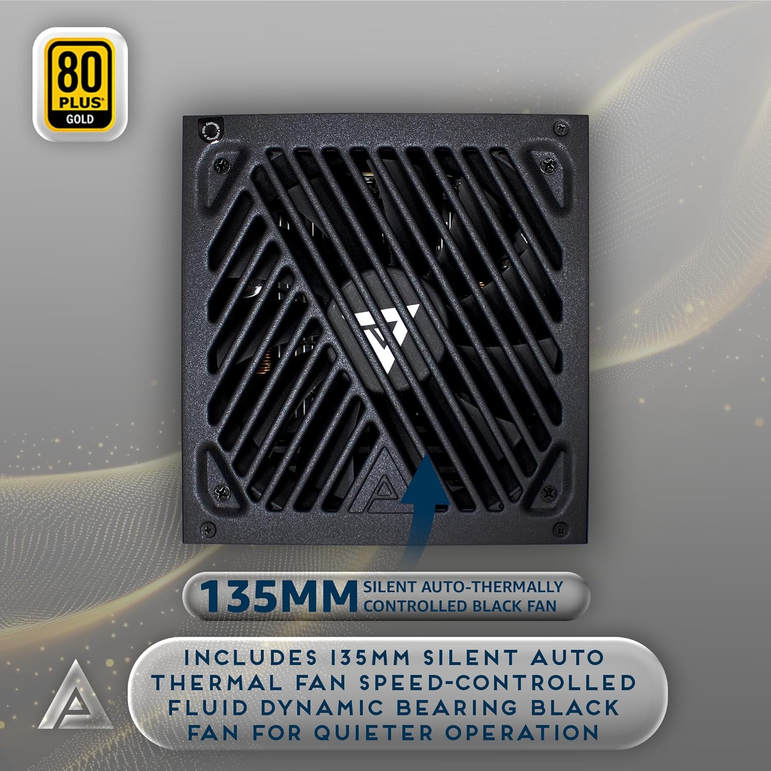 Apevia Galaxy 1000W 80+ Gold ATX 3.1 Fully Modular Gaming PSU, PCIe 5.1 600W 12VHPWR, Japanese Caps, Silent 135mm FDB Fan, High-Wattage Power Supply for RTX 5070/5080/5090/40 Series & Dual GPU Builds