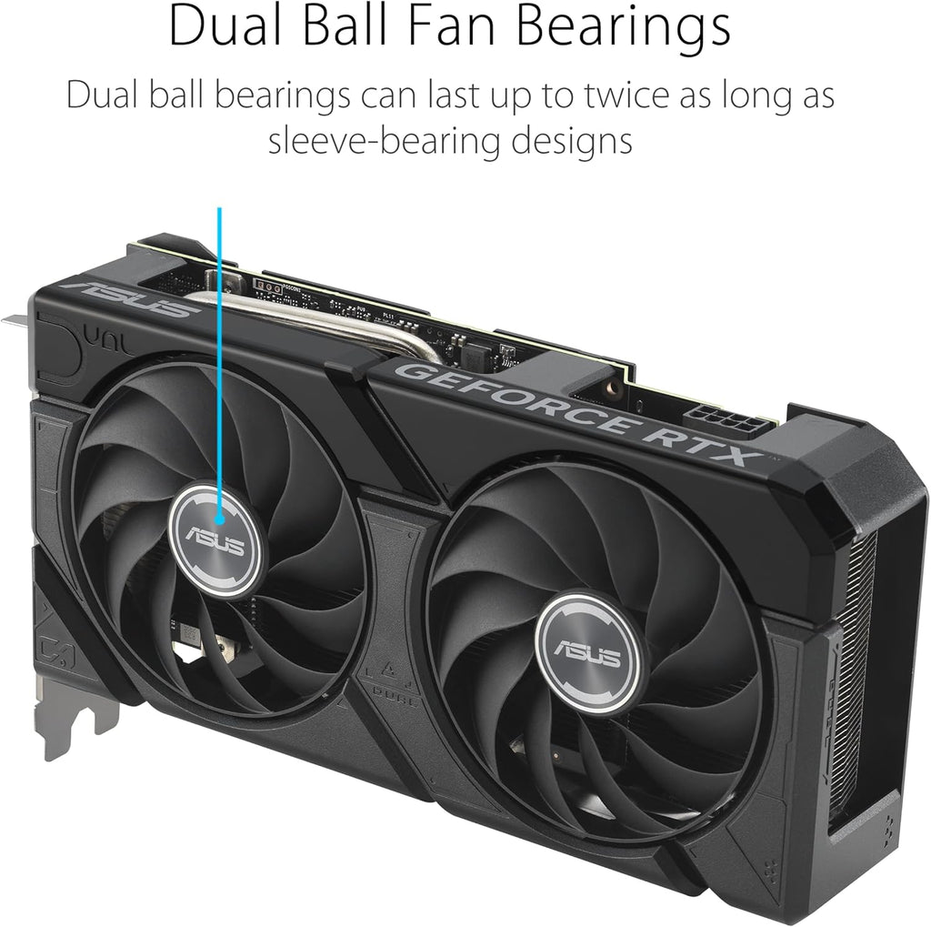 Asus Dual GeForce RTX™ 4060 Ti EVO OC Edition 16GB GDDR6 (PCIe 4.0, 16GB GDDR6, DLSS 3, HDMI 2.1a, DisplayPort 1.4a, 2.5-Slot Design, Axial-tech Fan Design, 0dB Technology, and More) (Renewed)