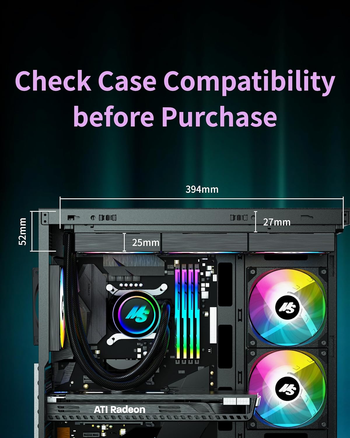 Minorsonic AIO CPU Cooler, 360mm AIO with High-Speed Ceramic Bearing Pump, 3X PWM ARGB Fans, 3-Phase Motor for Better Cooling Performance, Heat Transfer, Low Noise, Intel LGA 1851/1700, AMD AM5/AM4