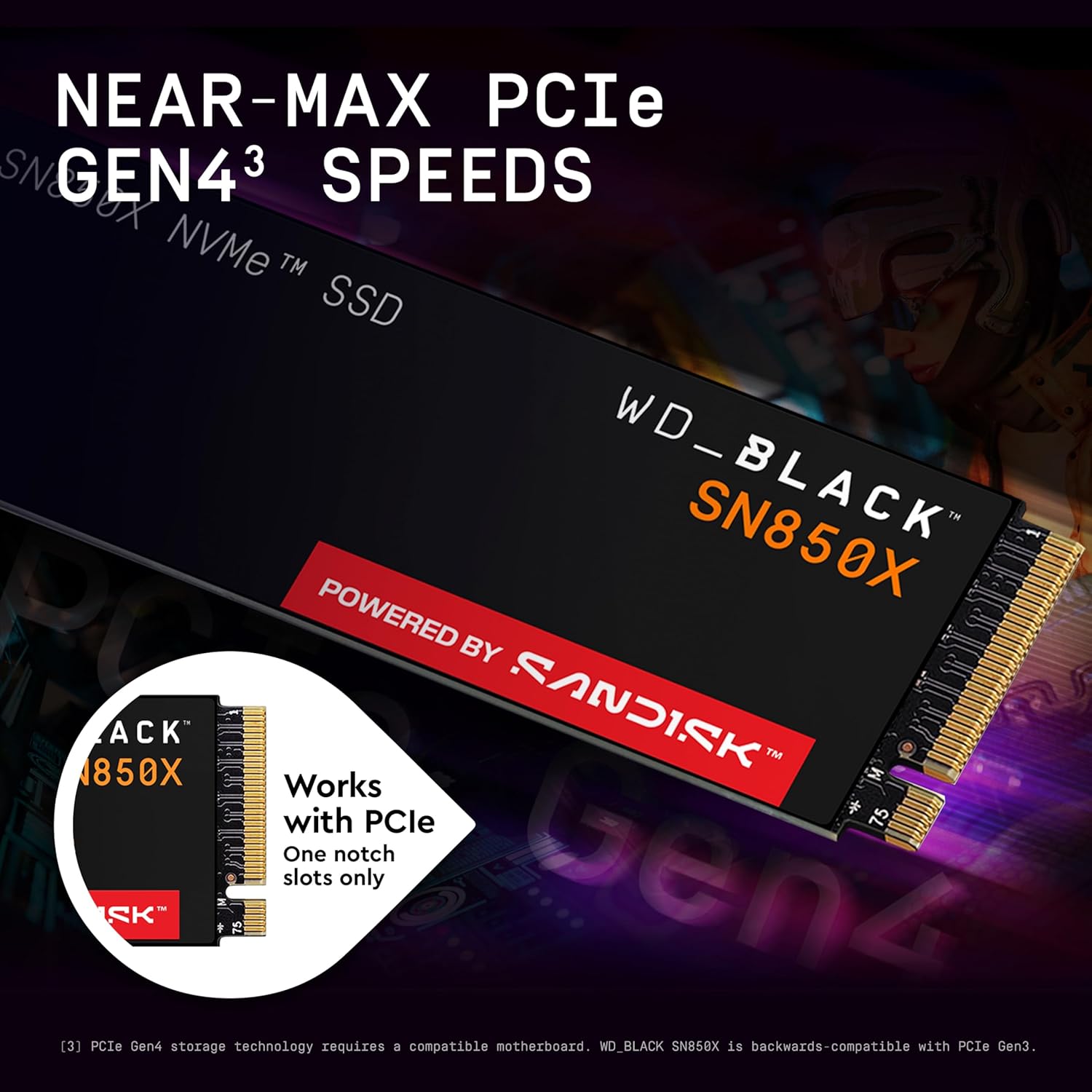 WD_BLACK SN850X 2TB NVMe SSD - M.2 2280, Up to 7,300 MB/s Read speeds, Up to 6,300 MB/s write speeds, Gaming Expansion, High Performance Internal Solid State Drive - WDS200T2X0E