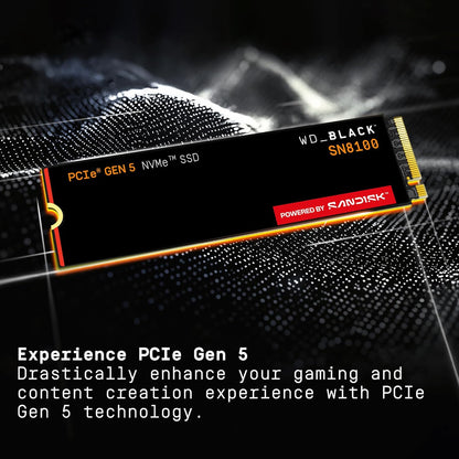 WD_Black SN8100 2TB NVMe SSD - PCIe 5.0x4, M.2 2280, Up to 14,900MB/s Read Speed, up to 11,000MB/s Write Speed, Best for AI Applications, Gaming, and Video Editing - WDS200T1X0M