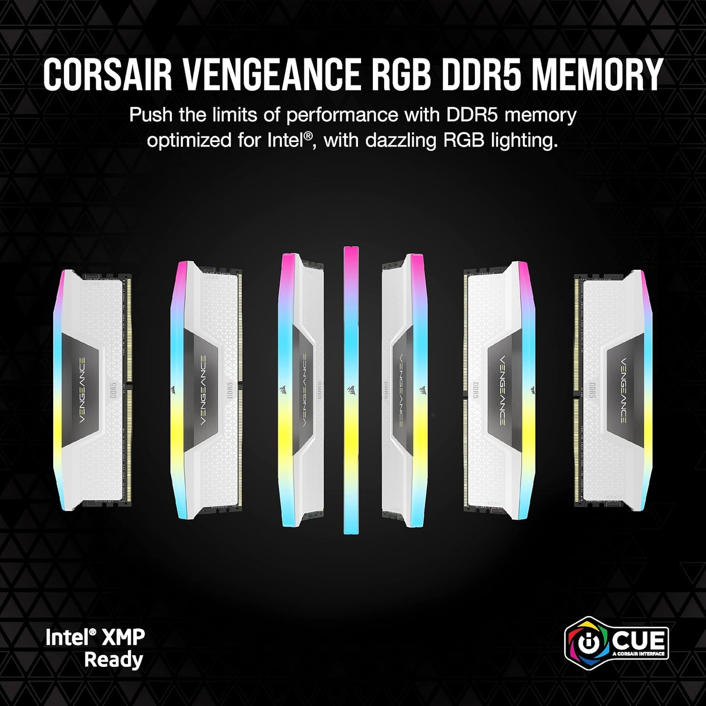 CORSAIR VENGEANCE RGB DDR5 RAM 32GB (2x16GB) 6000MHz CL36-44-44-96 1.35V Intel XMP 3.0 Desktop Computer Memory - White (CMH32GX5M2E6000C36W)