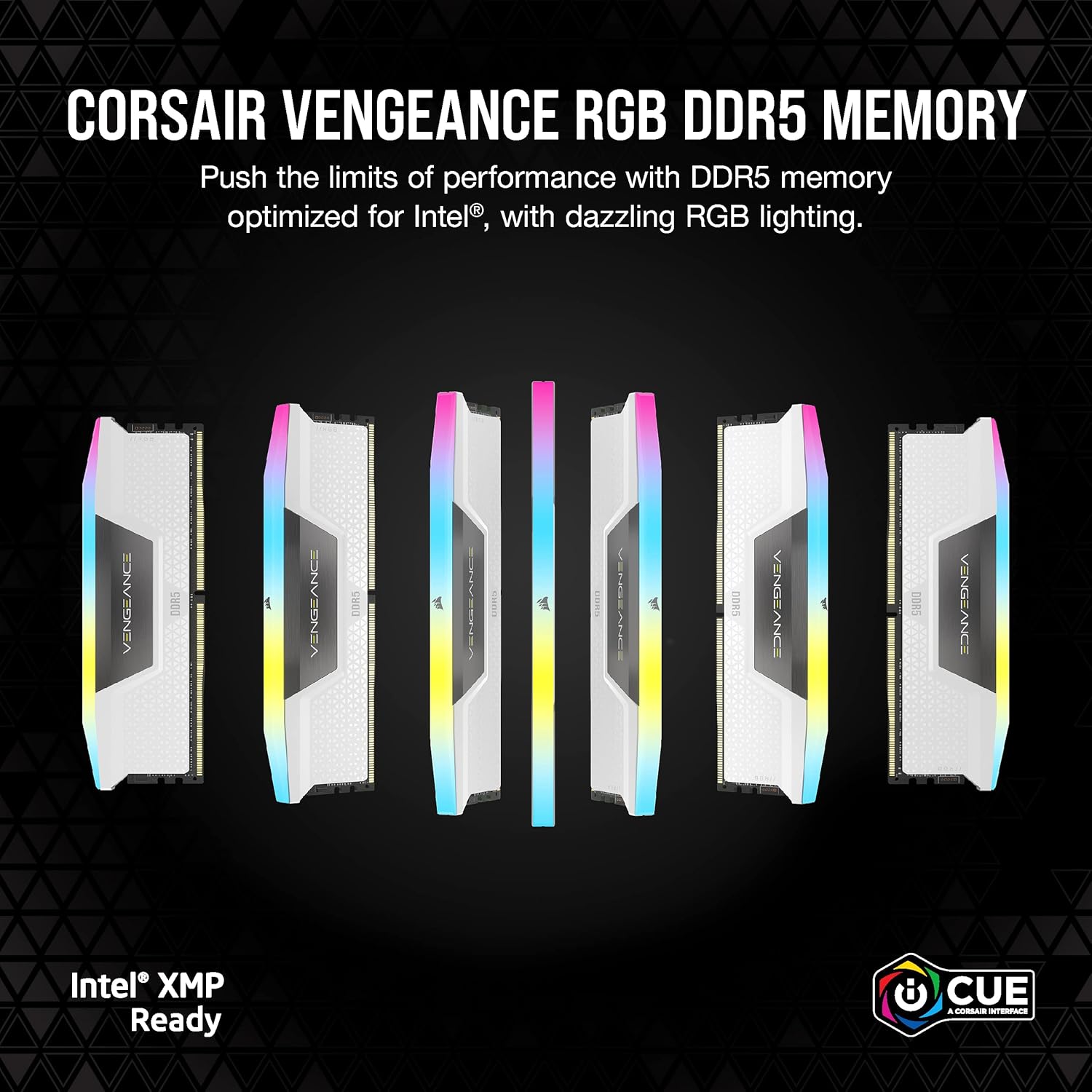 CORSAIR VENGEANCE RGB DDR5 RAM 32GB (2x16GB) 6000MHz CL36-44-44-96 1.35V Intel XMP 3.0 Desktop Computer Memory - White (CMH32GX5M2E6000C36W)