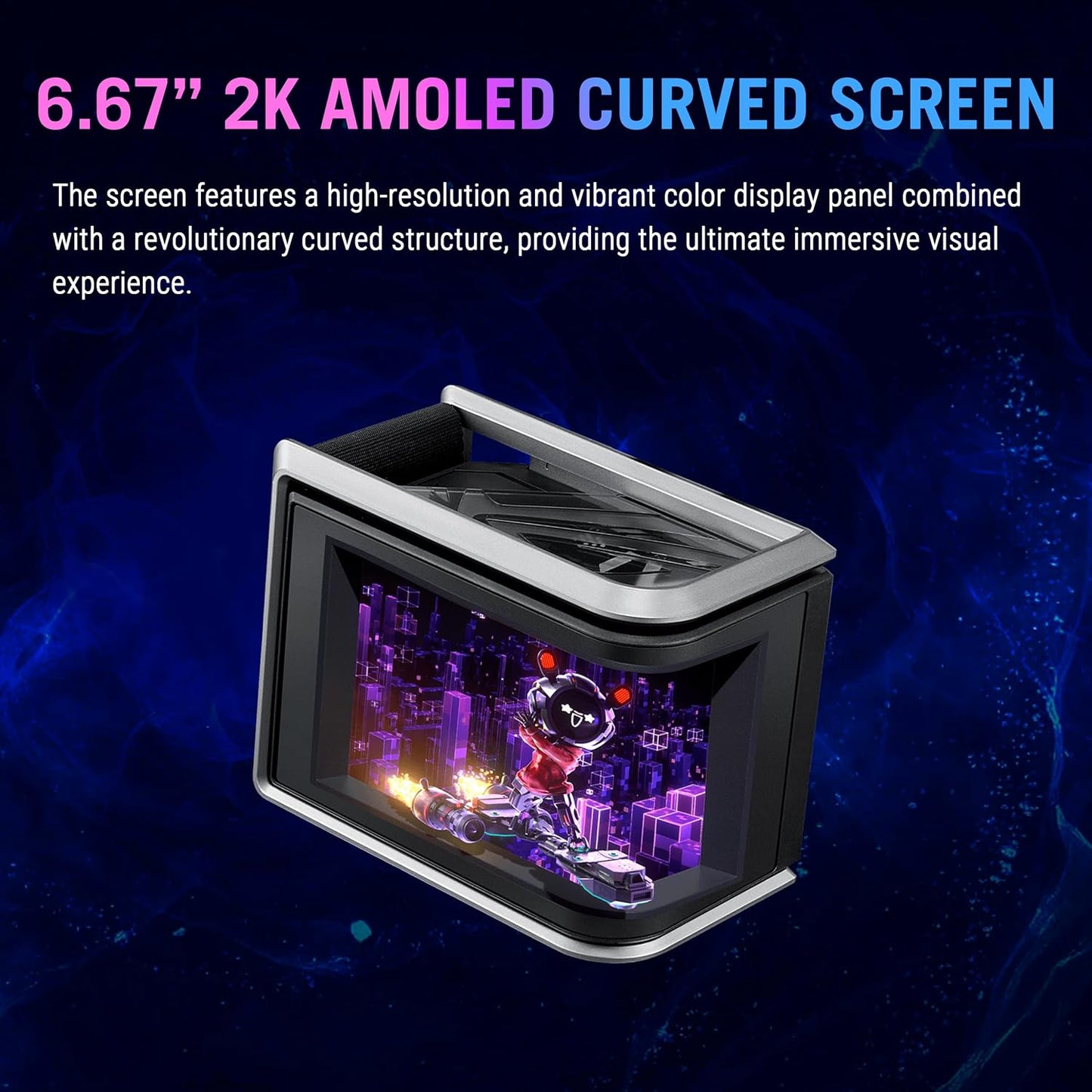 ASUS ROG RYUO IV SLC 360 ARGB All-in-one CPU Liquid Cooler with Shortened tubing maximizes a Clean Aesthetic, Curved 6.67-inch AMOLED Display Supports 3D-Effect Video or Customized System Information