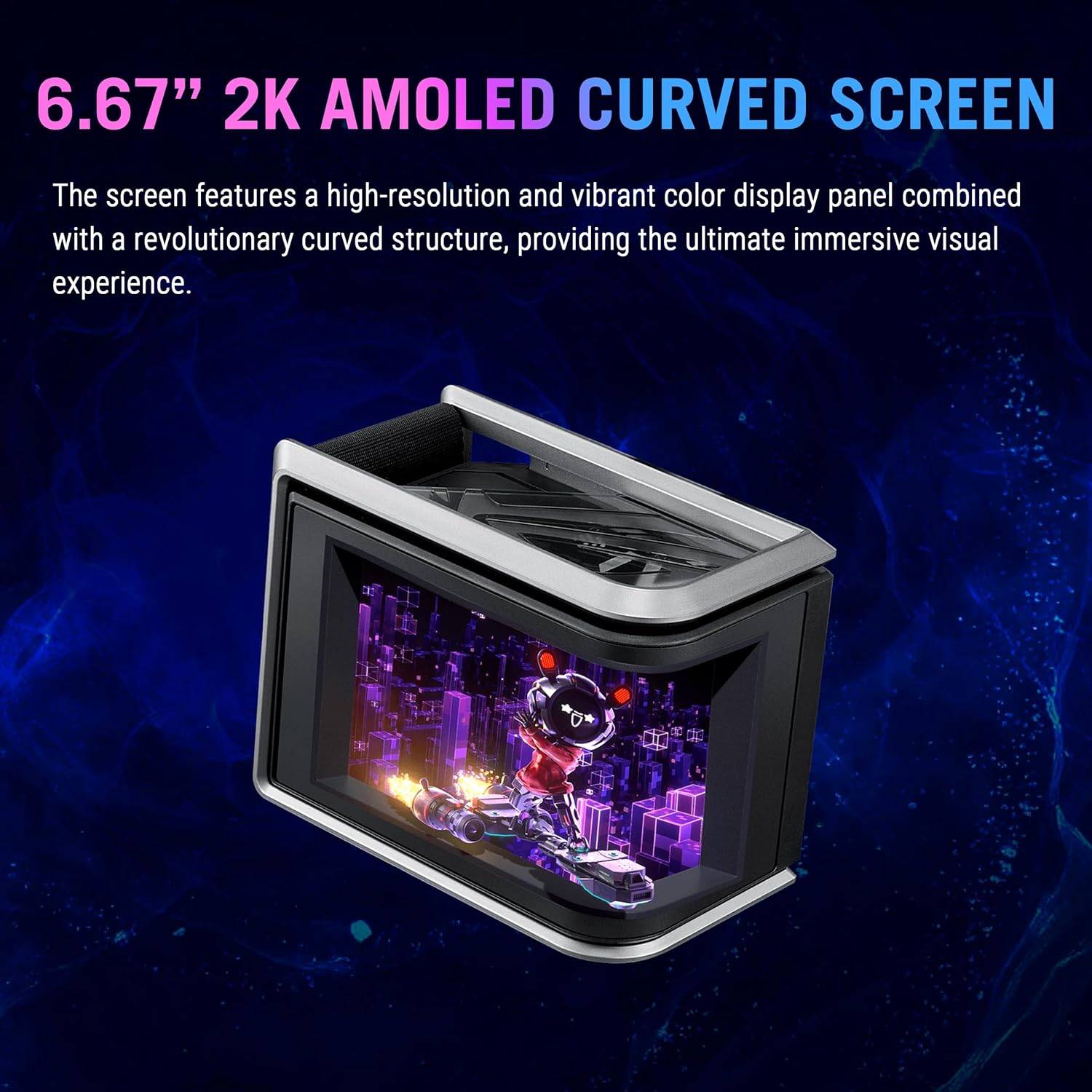 ASUS ROG RYUO IV SLC 360 ARGB All-in-one CPU Liquid Cooler with Shortened tubing maximizes a Clean Aesthetic, Curved 6.67-inch AMOLED Display Supports 3D-Effect Video or Customized System Information