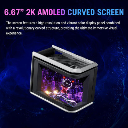 ASUS ROG RYUO IV SLC 360 ARGB All-in-one CPU Liquid Cooler with Shortened tubing maximizes a Clean Aesthetic, Curved 6.67-inch AMOLED Display Supports 3D-Effect Video or Customized System Information