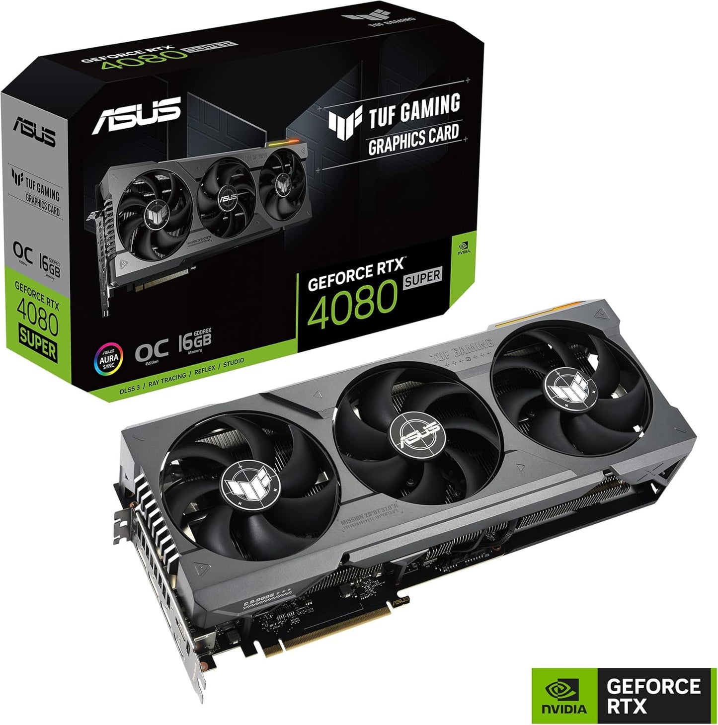 ASUS TUF Gaming NVIDIA GeForce RTX 4080 Super OC Edition Gaming Graphics Card (PCIe 4.0, 16GB GDDR6X, HDMI 2.1a, DisplayPort 1.4a) (Renewed)