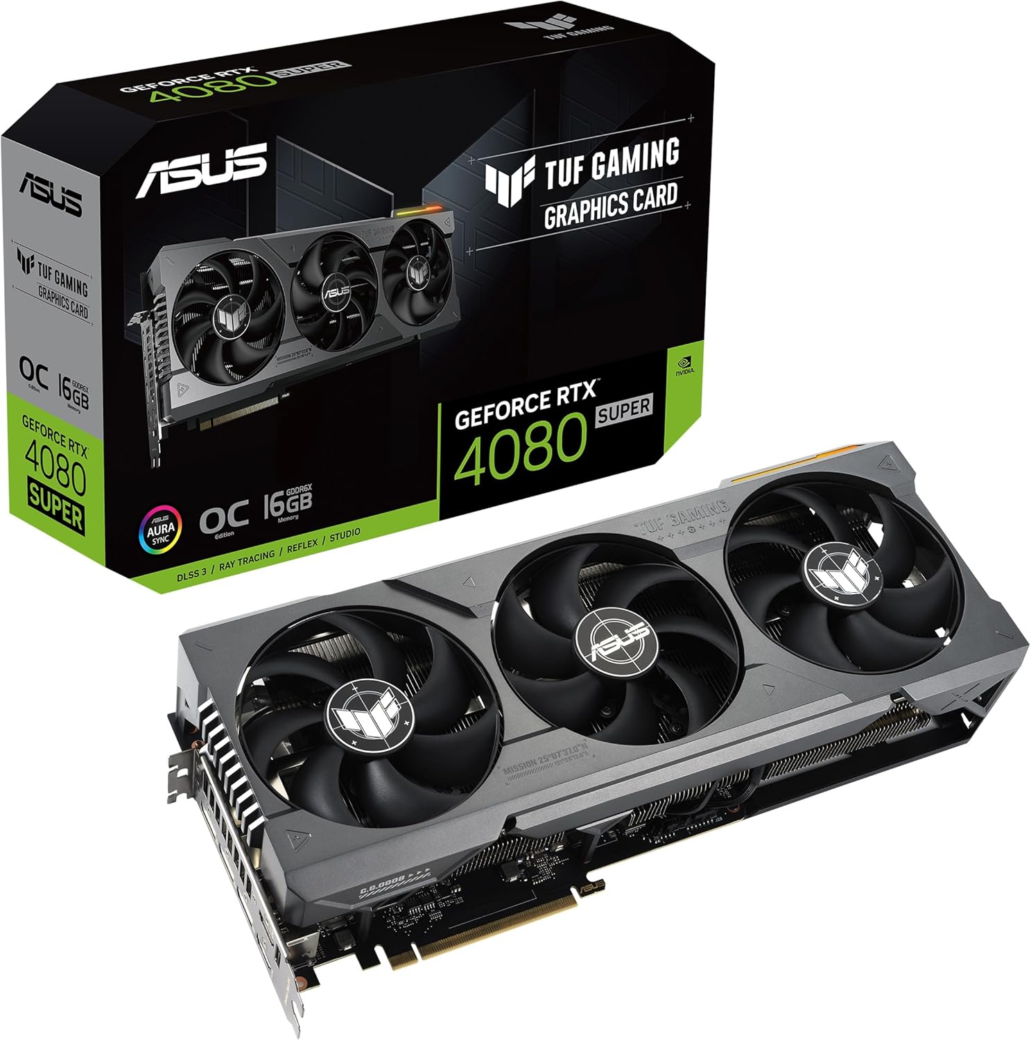 ASUS TUF Gaming NVIDIA GeForce RTX 4080 Super OC Edition Gaming Graphics Card (PCIe 4.0, 16GB GDDR6X, HDMI 2.1a, DisplayPort 1.4a) (Renewed)