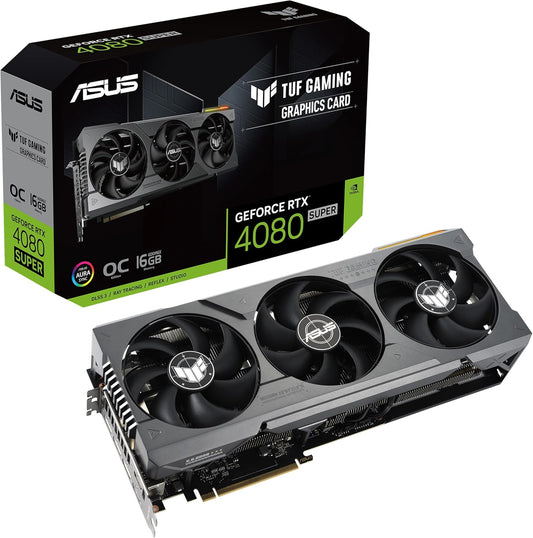 ASUS TUF Gaming NVIDIA GeForce RTX 4080 Super OC Edition Gaming Graphics Card (PCIe 4.0, 16GB GDDR6X, HDMI 2.1a, DisplayPort 1.4a) (Renewed)