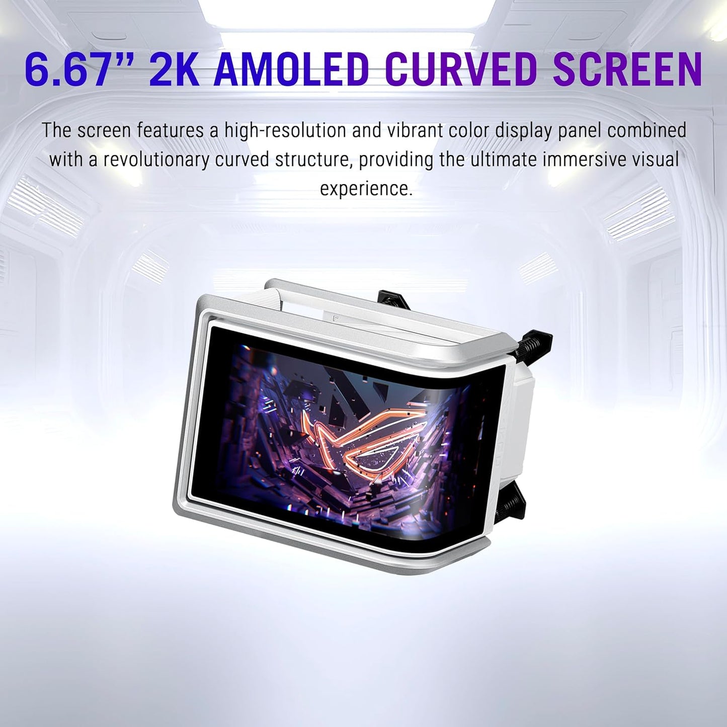 ASUS ROG RYUO IV 360 ARGB White with Curved 6.67-inch AMOLED Display That Supports 3D-Effect Video or Customizable System Stats, Plus Asetek Emma Gen8 V2 Pump and pre-Mounted Daisy-Chained ARGB Fans