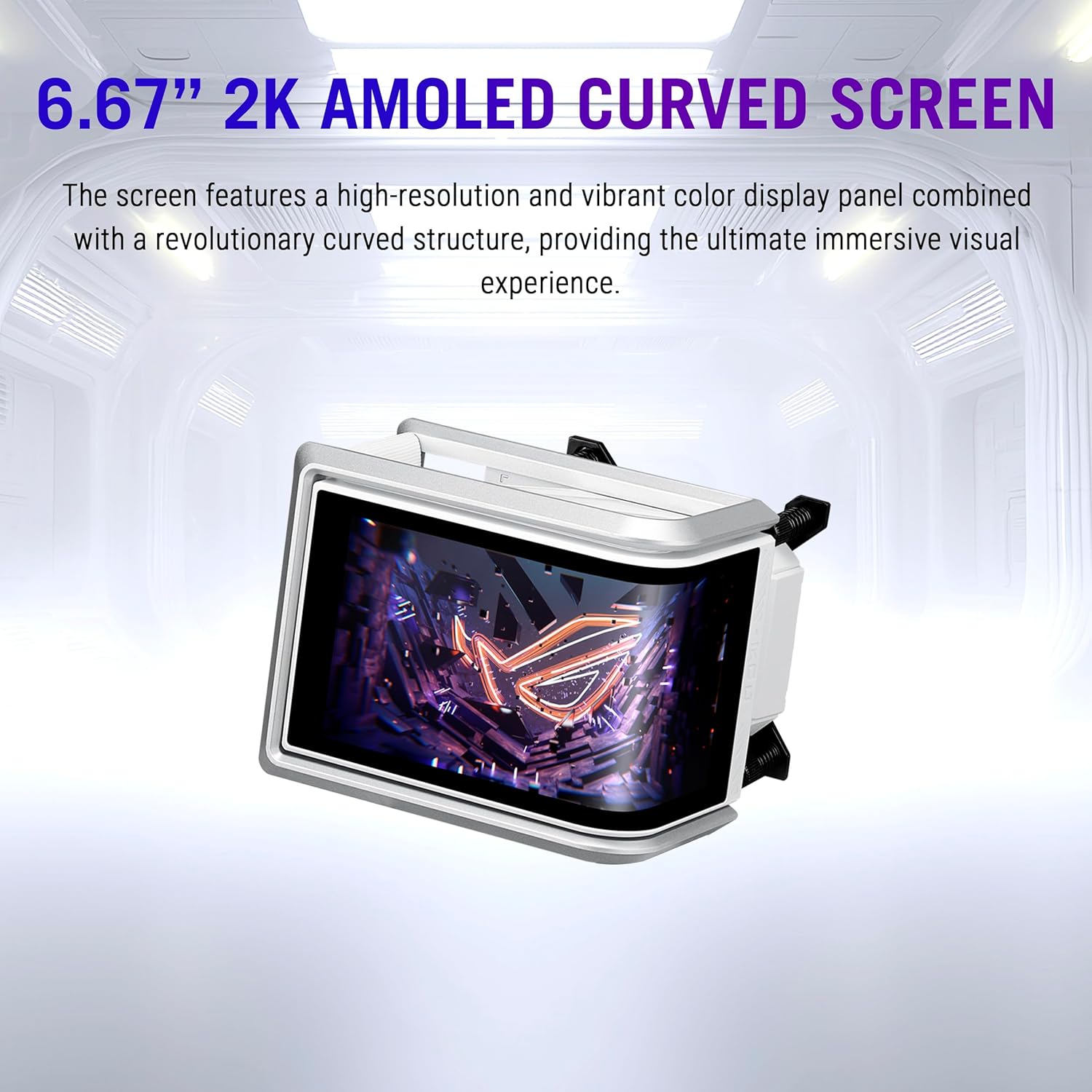 ASUS ROG RYUO IV 360 ARGB White with Curved 6.67-inch AMOLED Display That Supports 3D-Effect Video or Customizable System Stats, Plus Asetek Emma Gen8 V2 Pump and pre-Mounted Daisy-Chained ARGB Fans