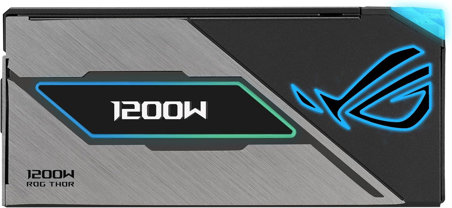 ASUS ROG Thor 1200W Platinum III PSU (80 Plus Platinum Certified, ATX 3.1, GaN MOSFET, GPU-First Intelligent Voltage Stabilizer, Magnetic OLED Display, Turbo Mode, 10-Year Warranty)